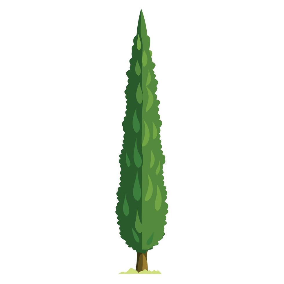 Vibrant Elegant Cypress Tree with Brightly Colored Leaves and Trunk in a High-Tech Setting vector