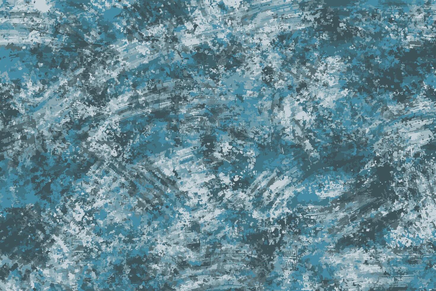 Abstract grunge texture in blue shades with expressive brush strokes and paint splatters. Ideal for backgrounds, posters, presentations, and creative design use. vector