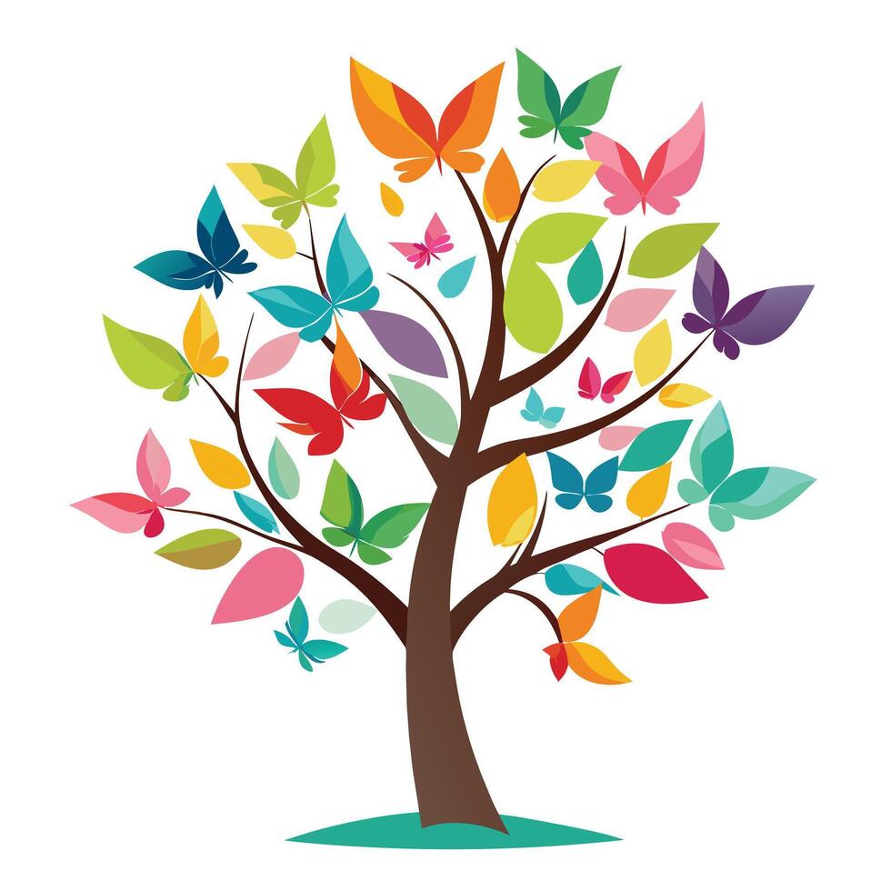 Butterfly Leaves in Flight Generate Design vector