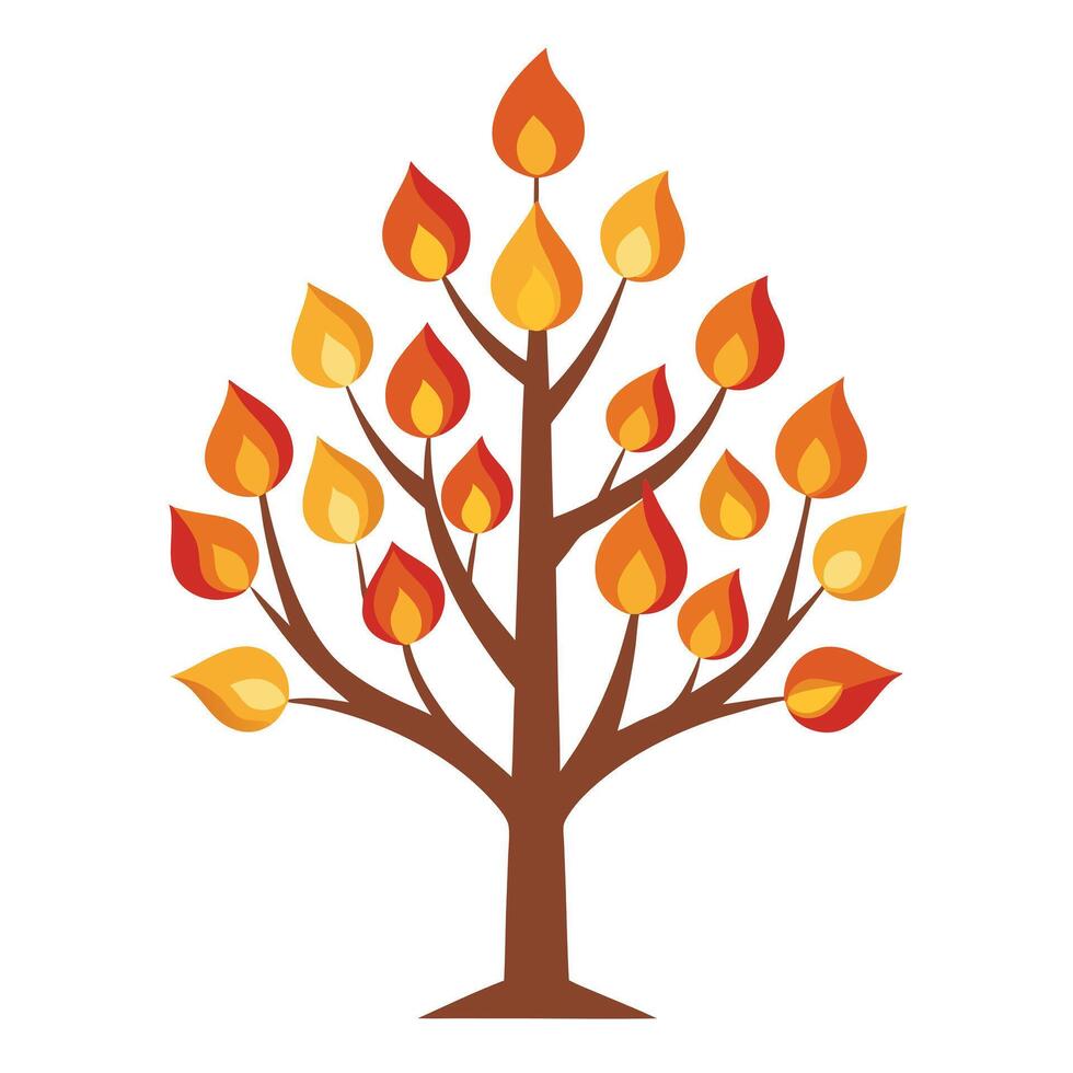 Generate Candle Flame Leaves for Flat Design vector