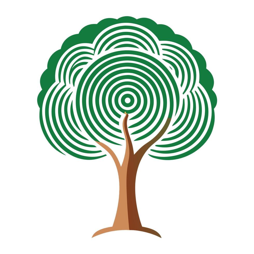 Innovative Tree with Canopy Designed Like a Human Finger in a Modern Style vector