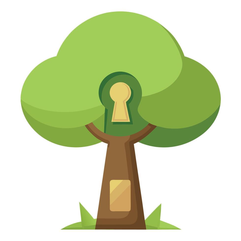 Innovative Tree with Canopy in the Shape of a Keyhole in a Modern Style vector
