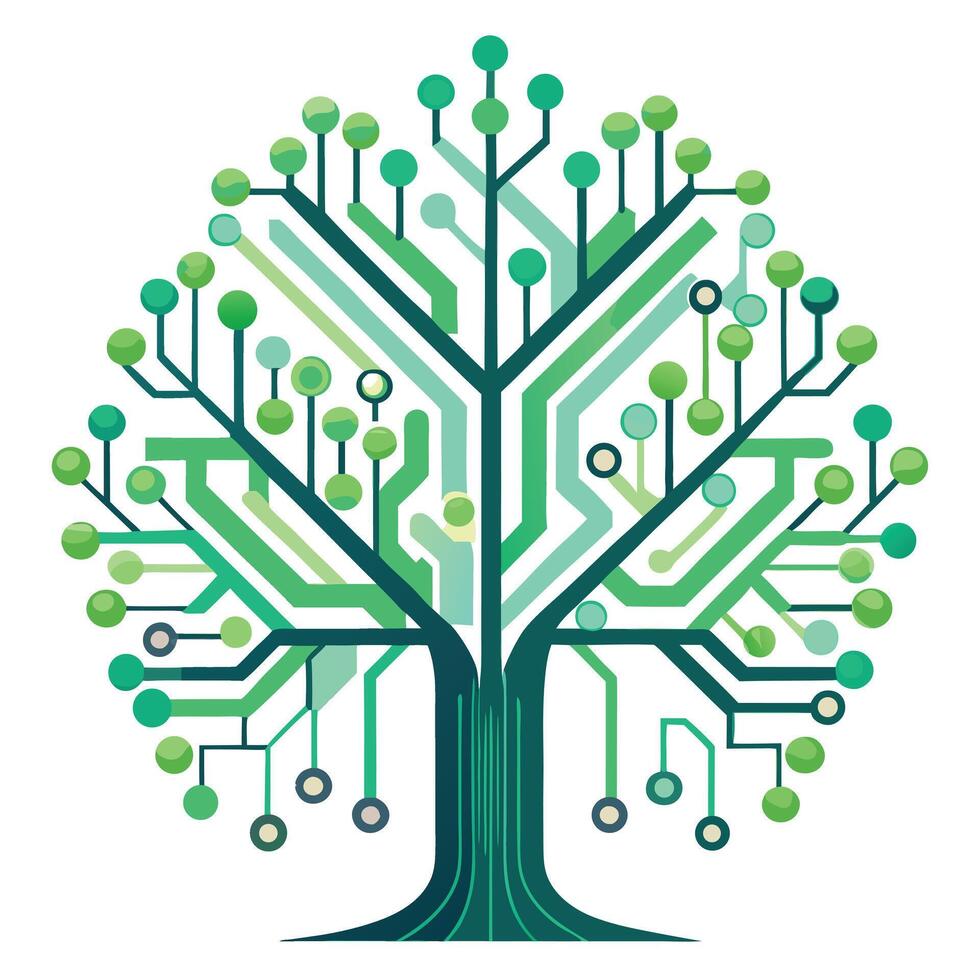Circuit Board Branches Create Flat Design vector