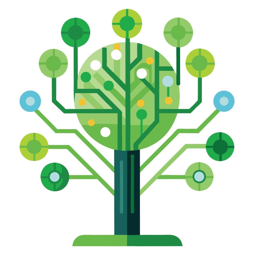 Create Circuit Board Leaves for Flat Design vector