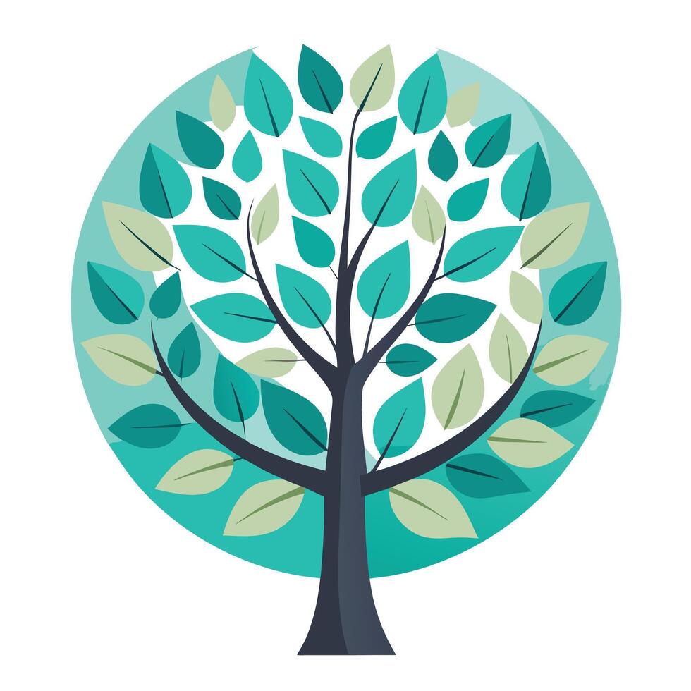 Design Circular Leaf Patterns for Flat Tree vector