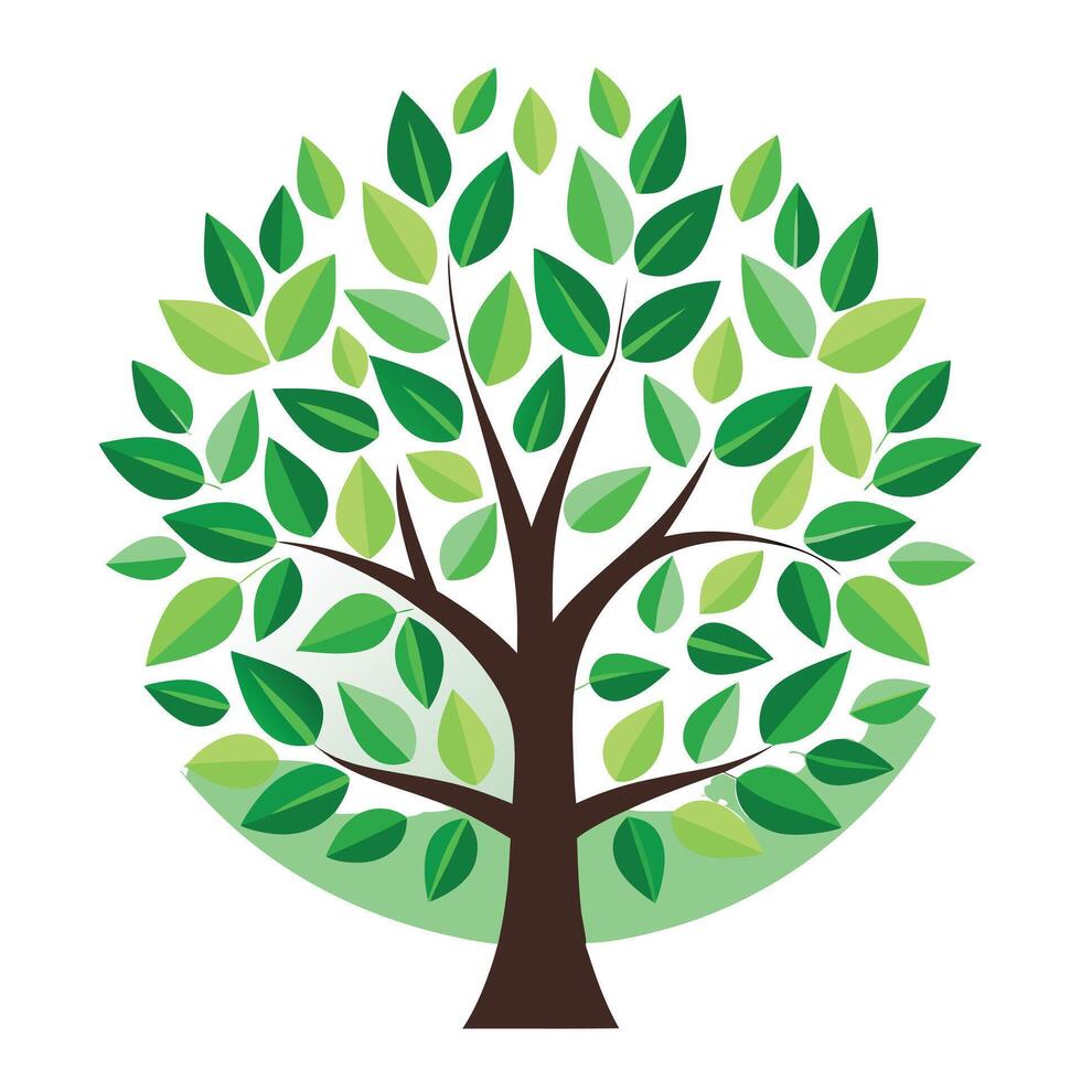 Circular Leaf Patterns Design for Flat Tree vector