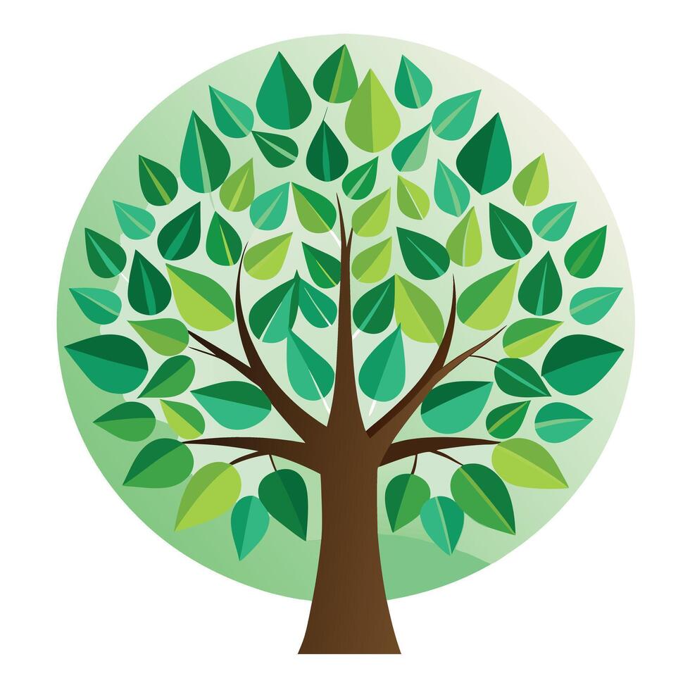 Circular Leaf Patterns for Flat Tree Design vector