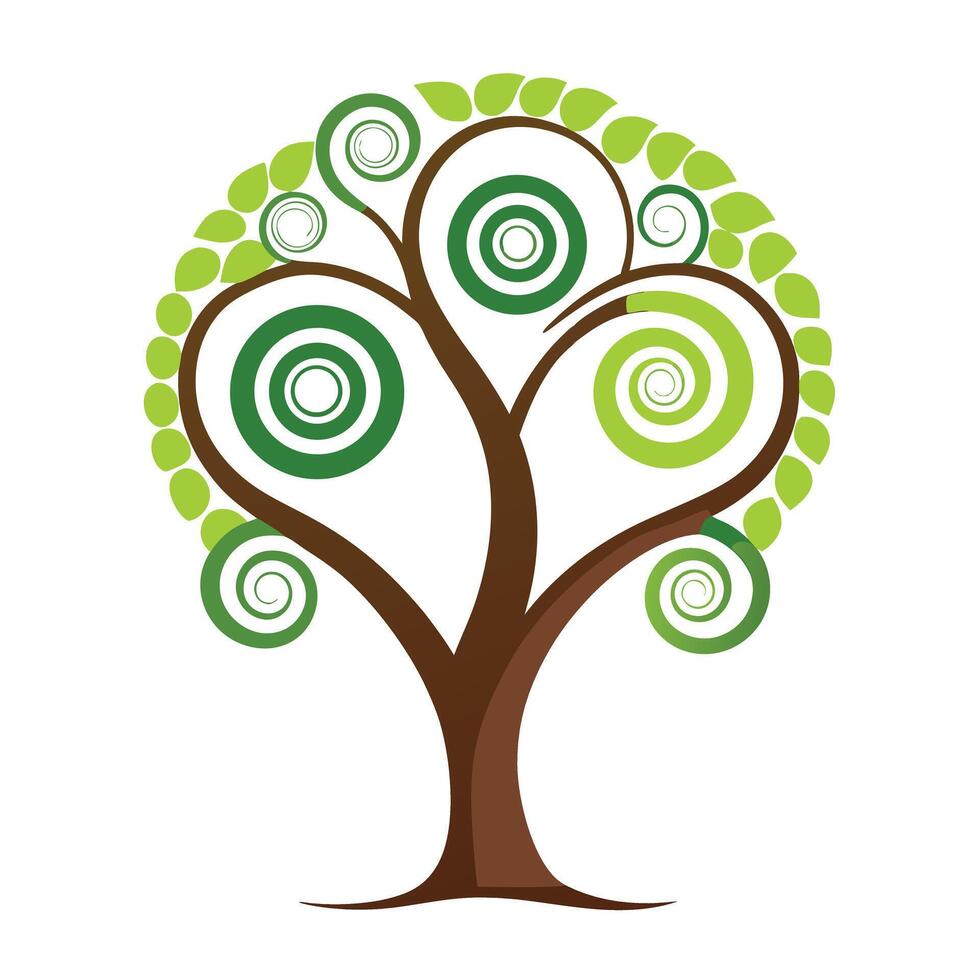 Design Circular Spiral Trunk for Flat Tree vector