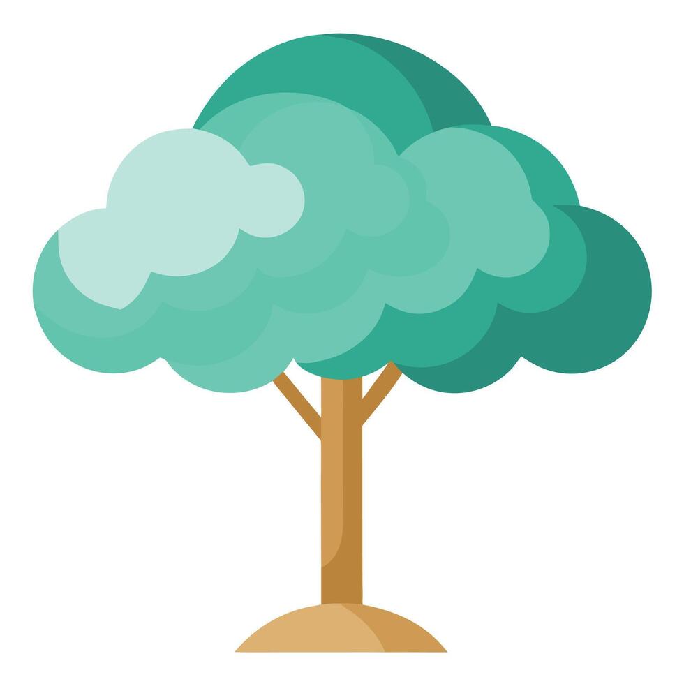 Unique Tree with Cloud-Inspired Canopy in a Whimsical Design vector