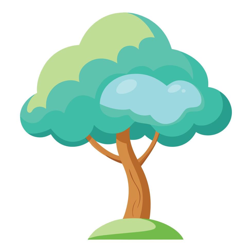 Innovative Tree with Cloud-Inspired Canopy in a Modern Style vector