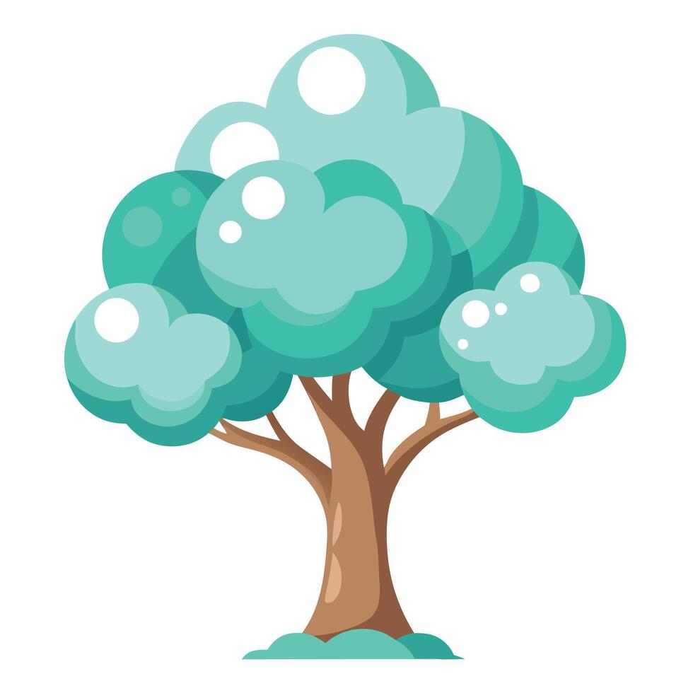 Imaginative Tree with Cloud Leaves in a Fantastical Design vector