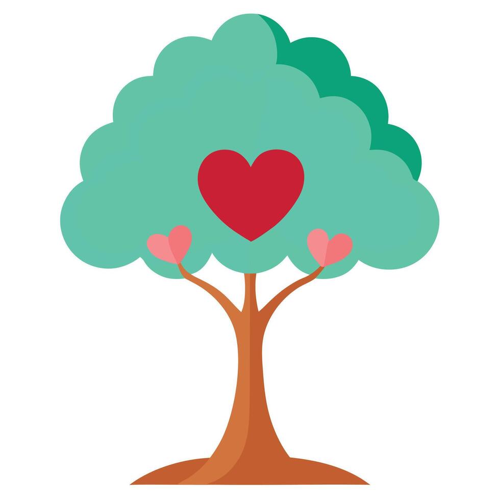 Cloud Shaped Canopy and Heart Shape Design for Flat Tree vector
