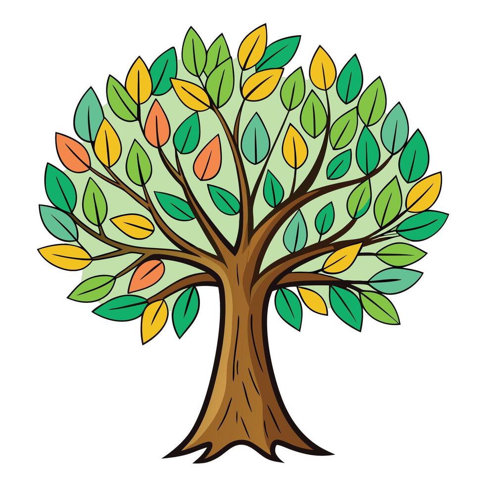 Innovative Tree With Scribble Doodle Style Generating Design Whimsy vector