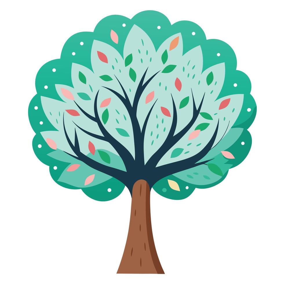 Artistic Touch Tree with Doodle Scribbles Inspiring Fun Creativity vector