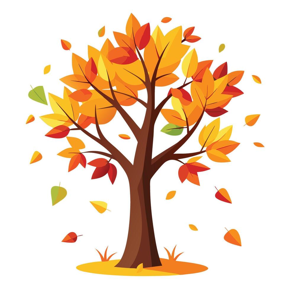 Create Falling Autumn Paper Cut Leaves for Flat Design vector