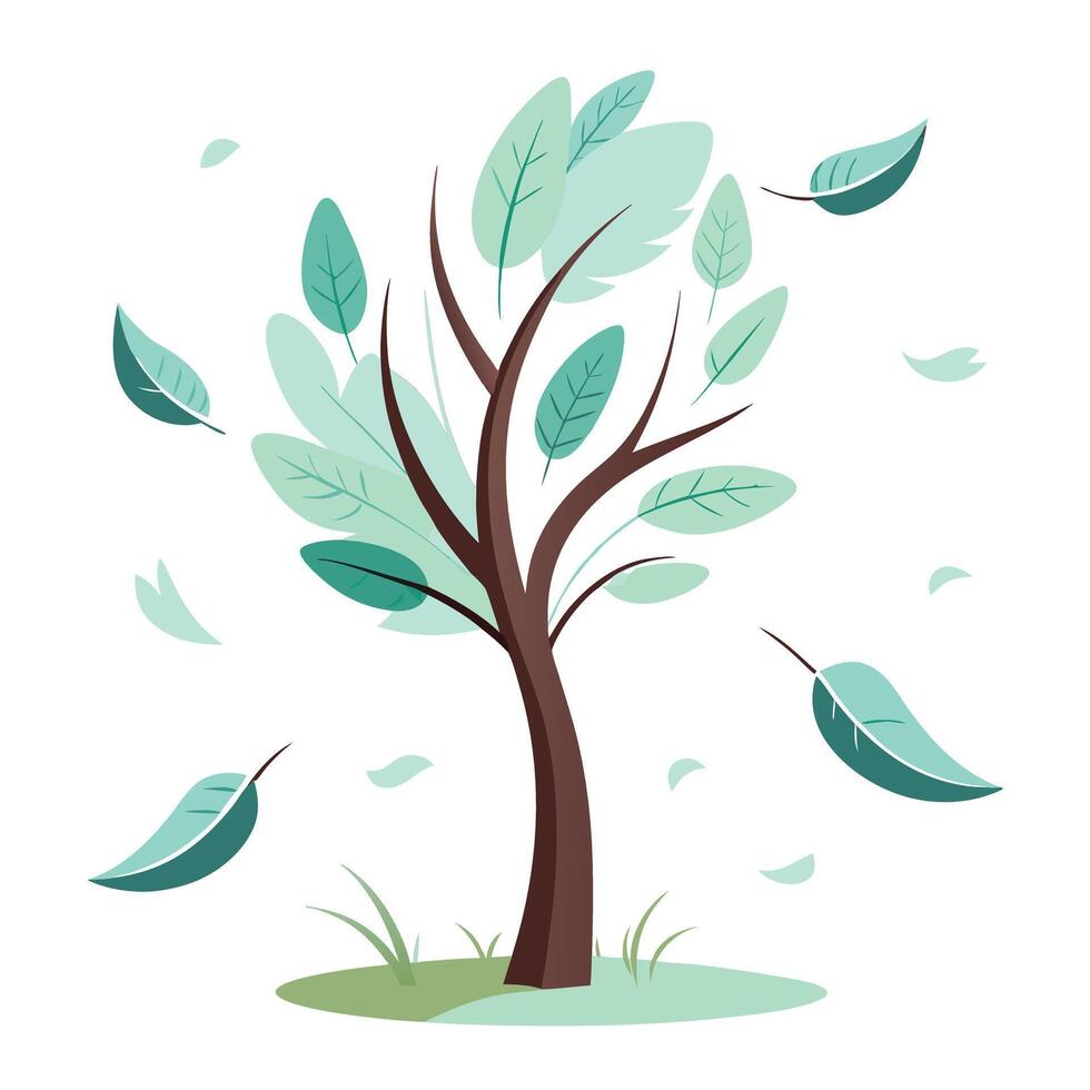 Create Feather Leaves Floating in the Wind for Flat Design vector