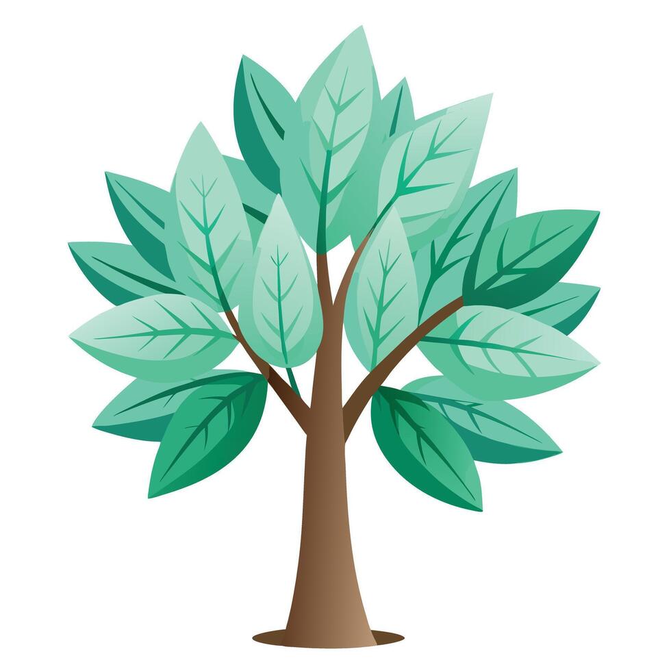 Create Feather Like Leaves for Flat Tree Style vector