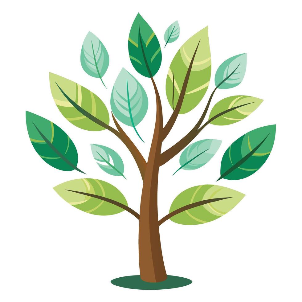 Innovative Tree with Feather-Shaped Leaves in a Modern Style vector