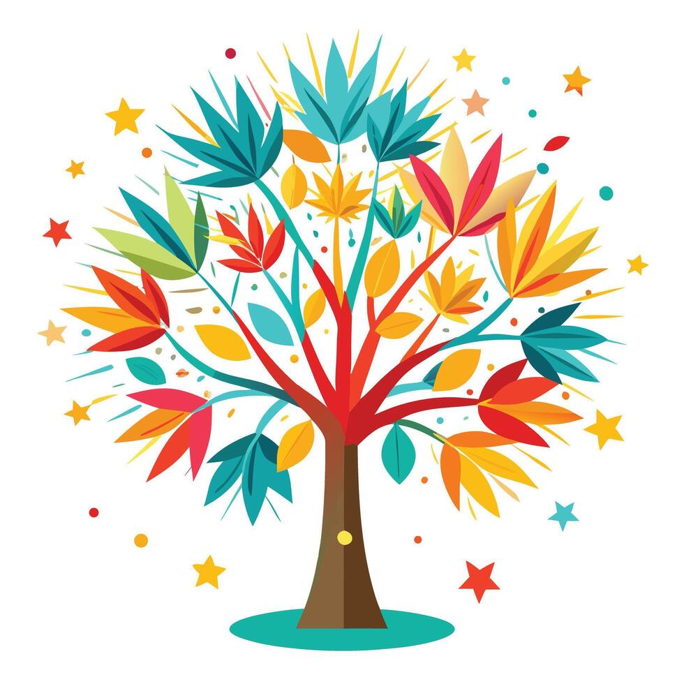 Generate Fireworks Explosion Leaves for Flat Design vector