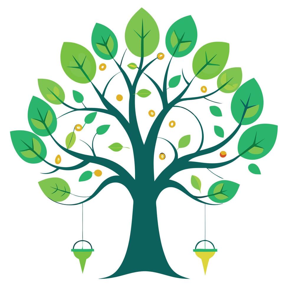 Generate Fishing Hook and Net Leaves for Flat Design vector