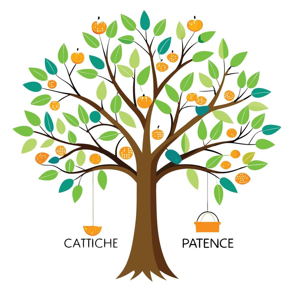 Fishing Hook and Net Leaves for Flat Tree Generate Design vector