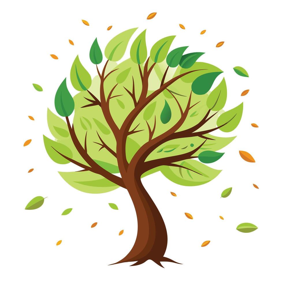Floating Leaf Canopy Design for Flat Tree Style vector