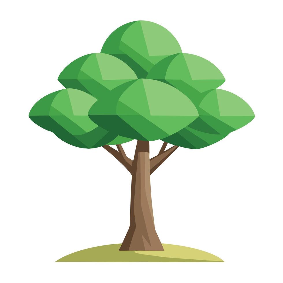 Floating Paper Cutout Effect for Flat Tree Design Style vector