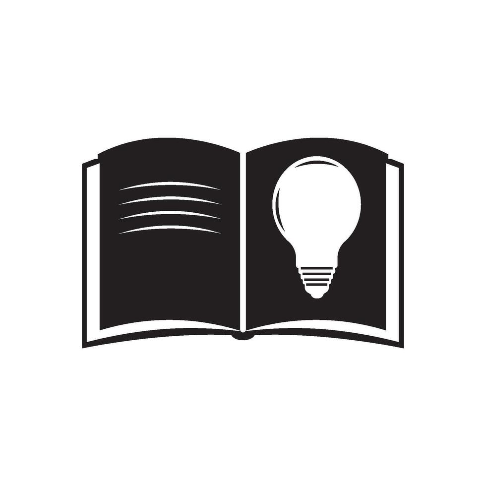black book and bulb icon element design. vector