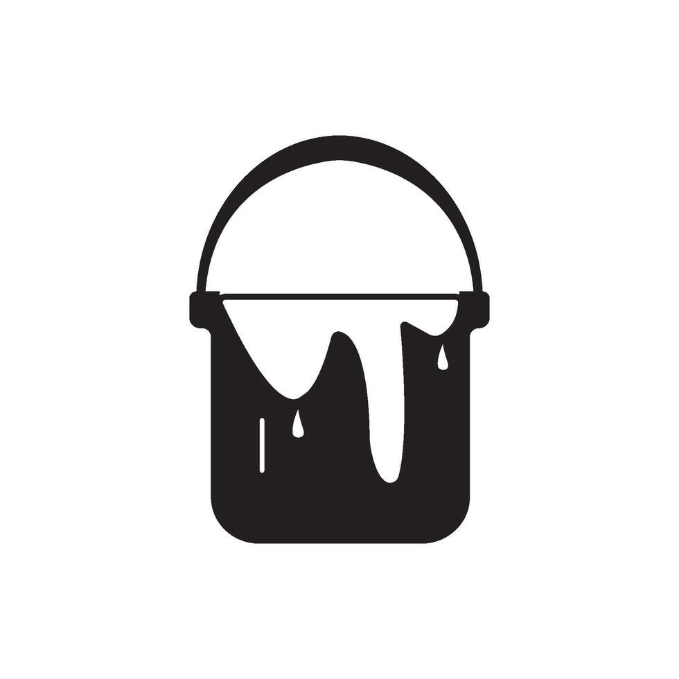 black paint bucket icon element vector