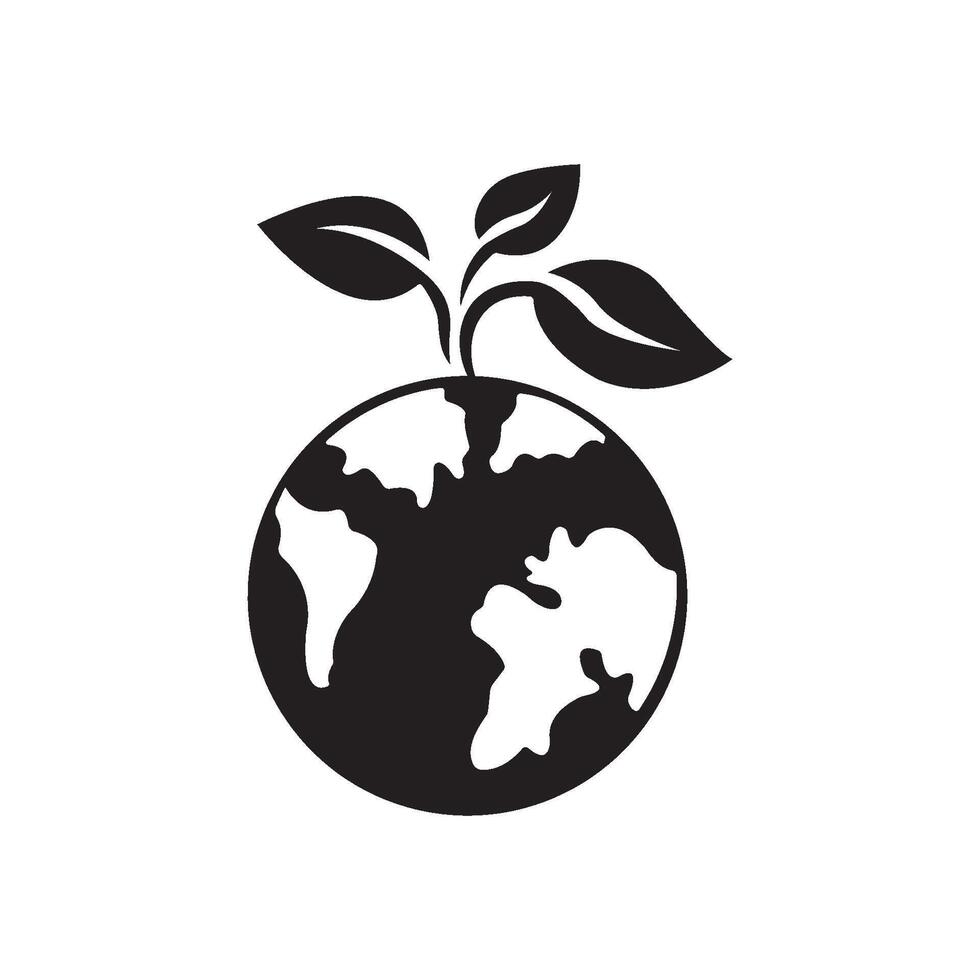 eco earth icon element design template vector