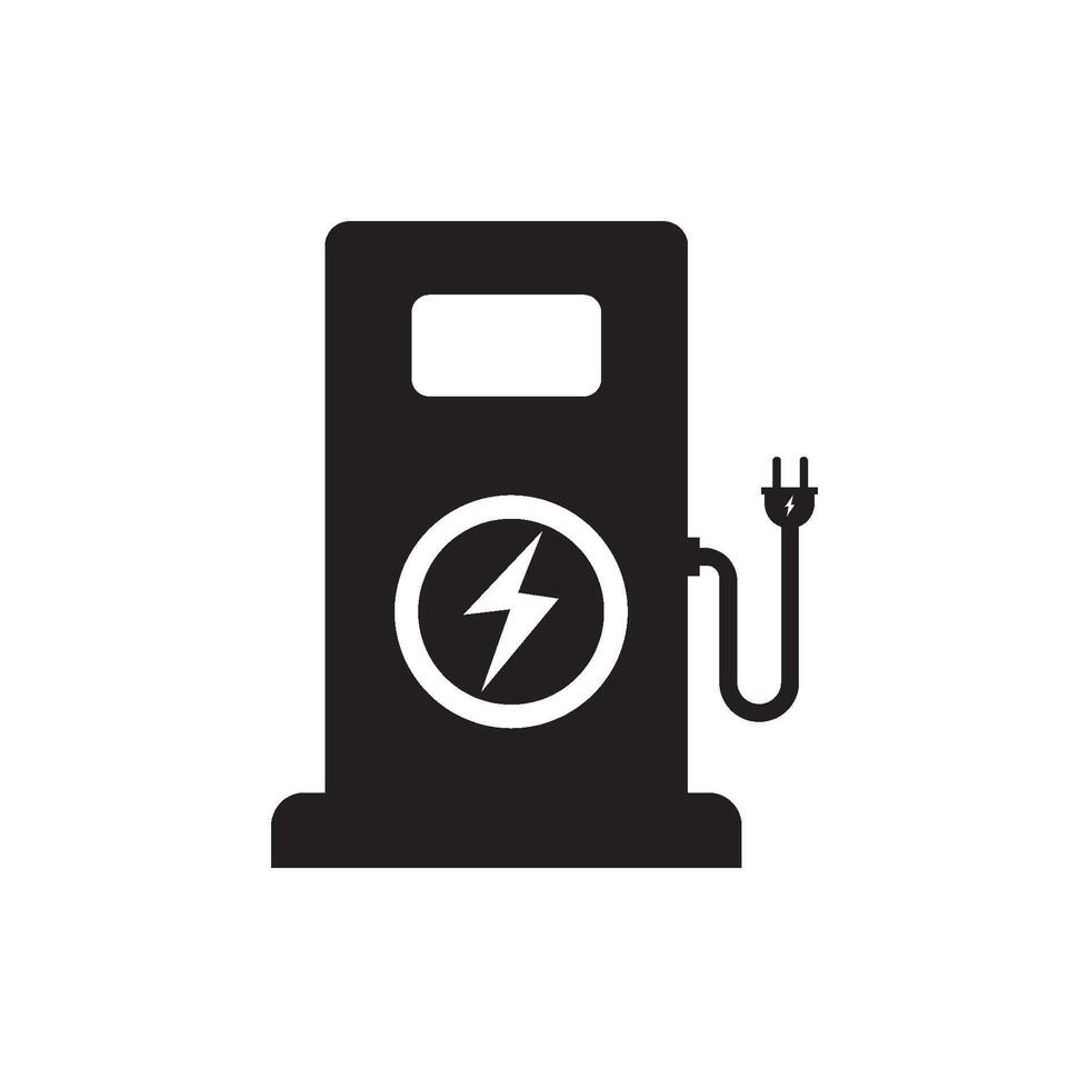 car battery charging station icon element design. vector