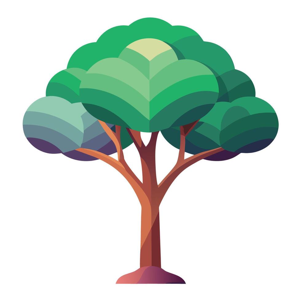 Unique tree graphic with a gradient shaded canopy in a visually appealing style vector