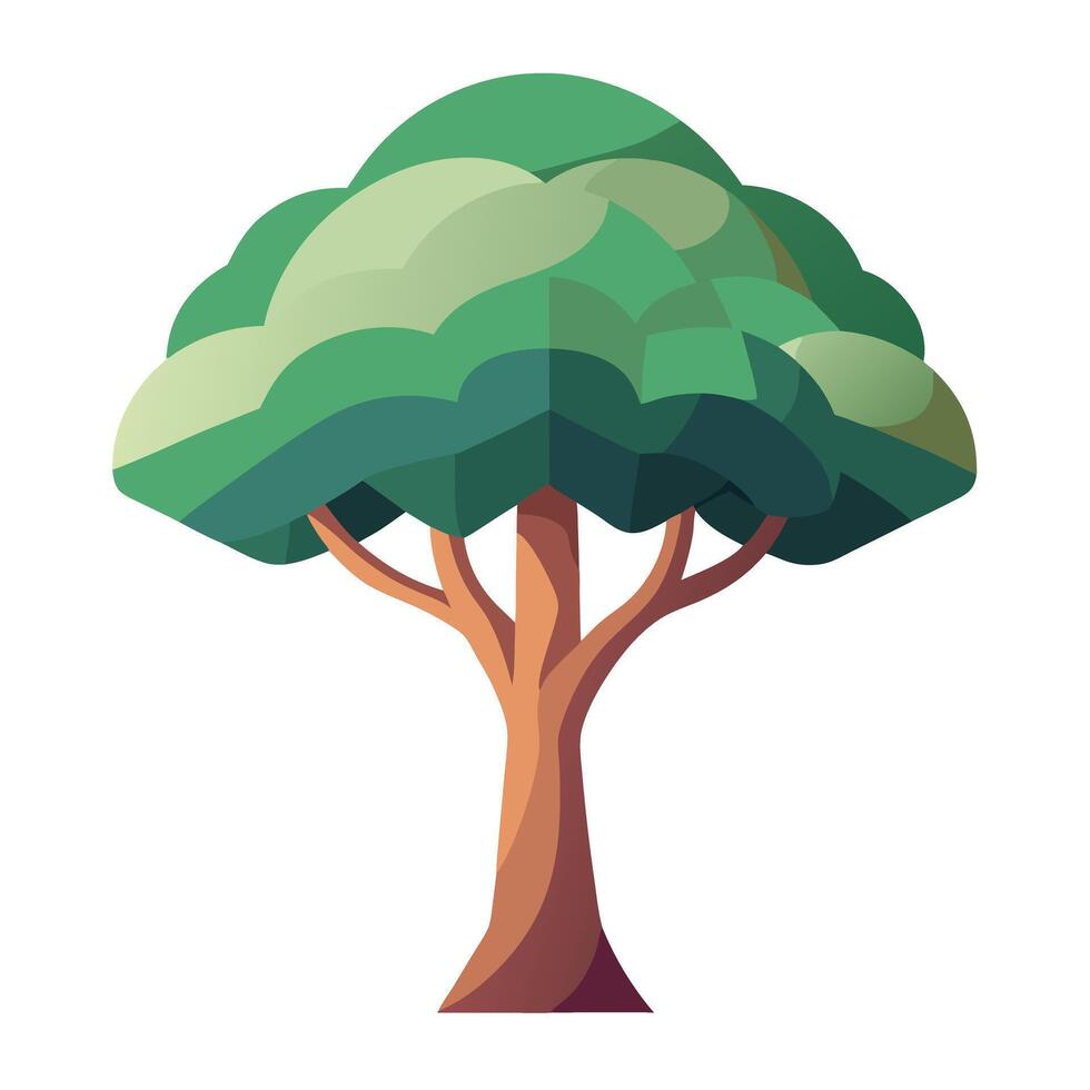 Abstract tree illustration with a gradient effect layered canopy generated vector