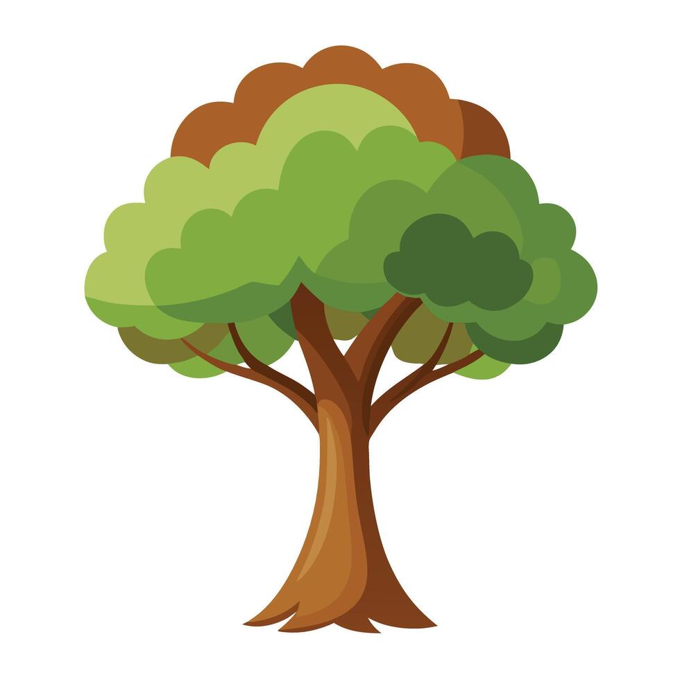 Abstract tree artwork with a multicolored gradient trunk in a flat design vector