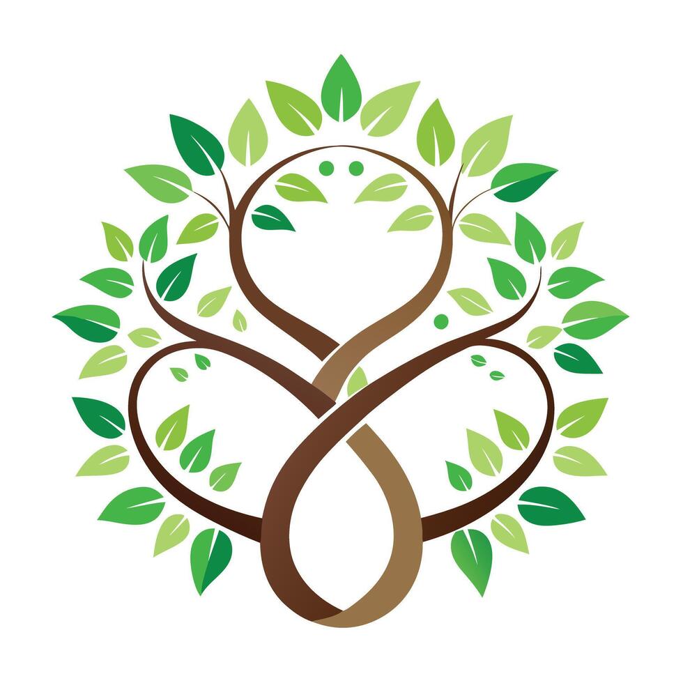 Timeless tree illustration with intertwined vines forming an infinity symbol representing eternal connection vector