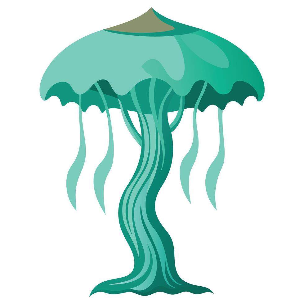 Abstract tree artwork featuring a jellyfish-inspired canopy design vector