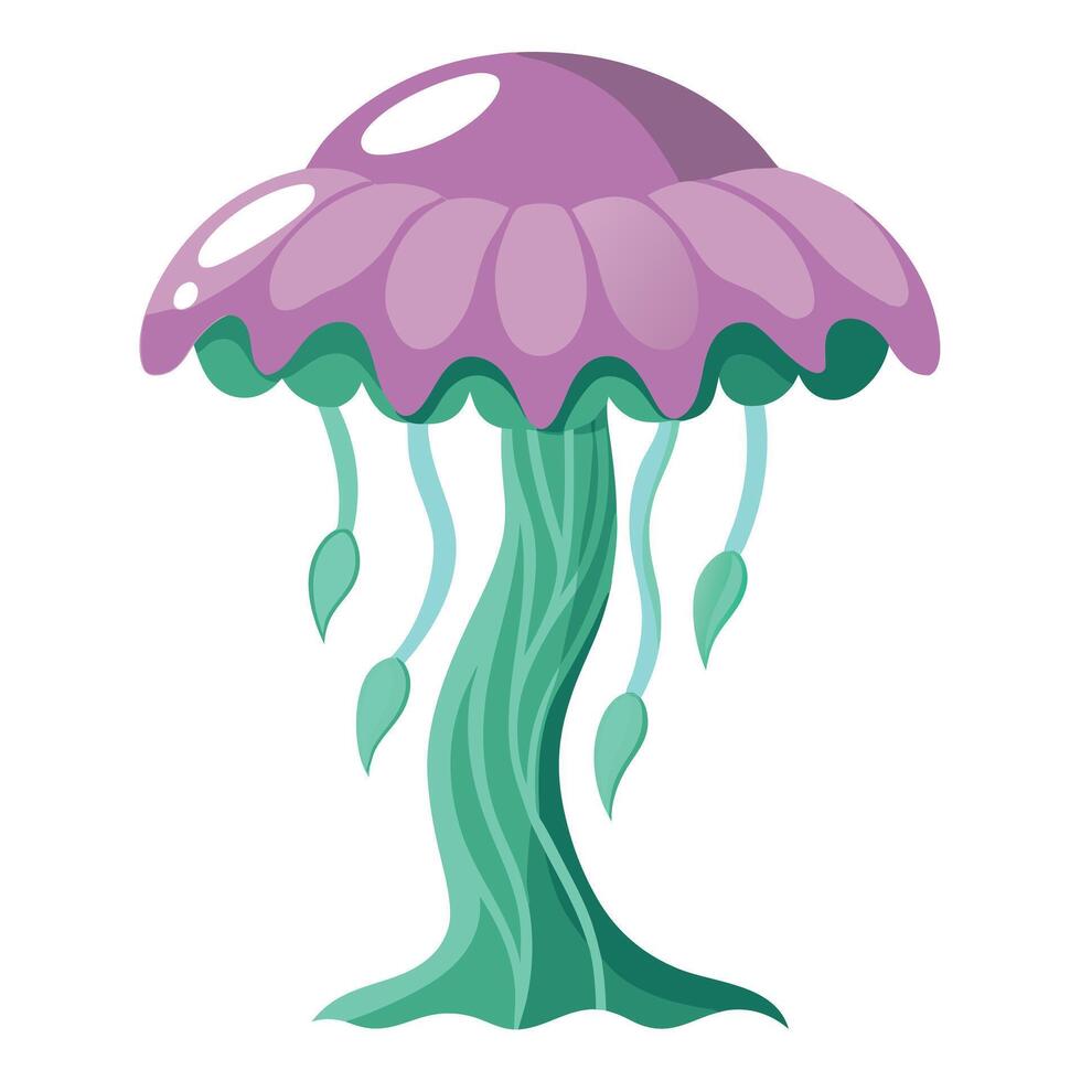 Surreal tree design with a jellyfish-like structure forming its canopy vector