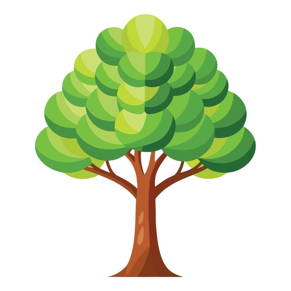 Unique tree graphic showcasing layered leaf patterns for a textured design vector