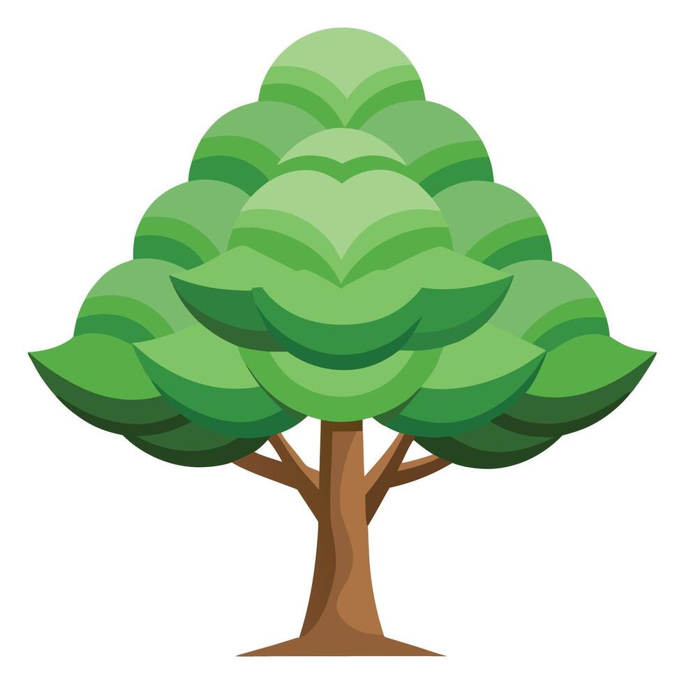 Conceptual tree illustration with overlapping leaf textures for a dimensional look vector