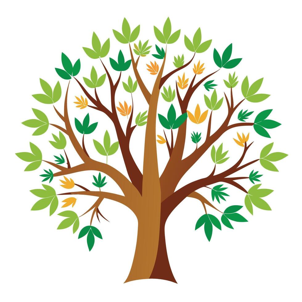 Supportive tree design featuring leafy hands as branches conveying themes of help and connection vector