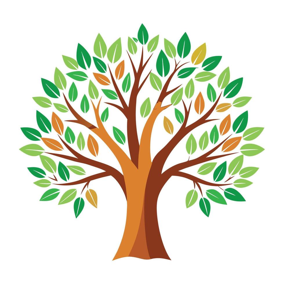 Nurturing tree artwork with leafy hands forming the branches symbolizing care and protection vector
