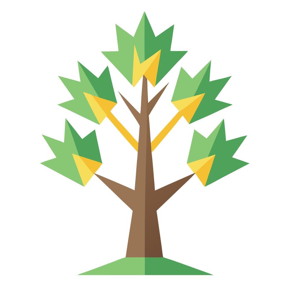 Striking tree artwork with lightning bolts as leaves symbolizing electrical energy and force vector