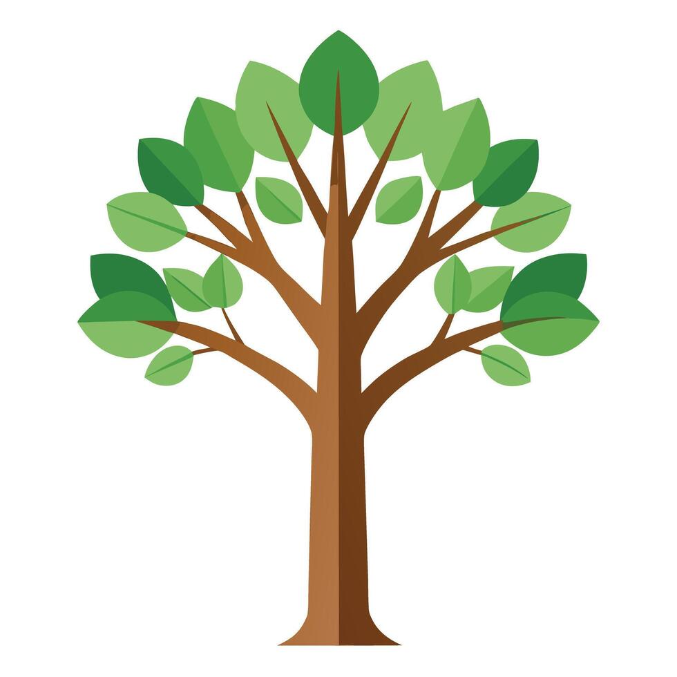 Simple tree illustration with a minimalist split trunk created for a flat design vector