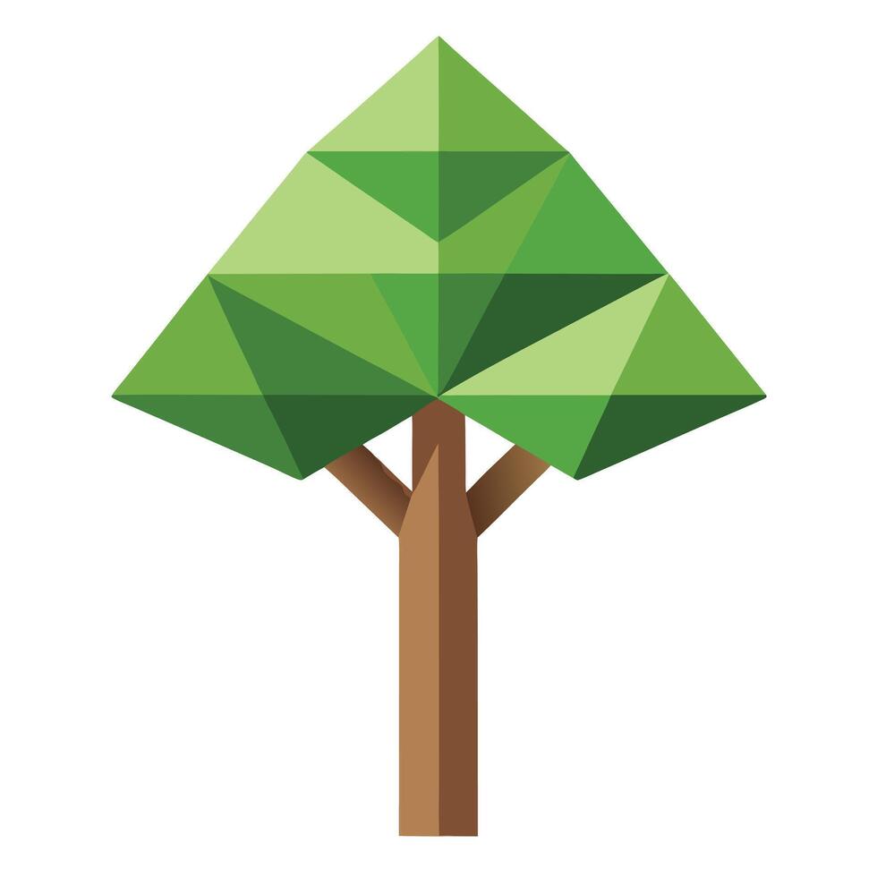 Minimalist tree illustration with a triangle trunk generated in a flat style vector