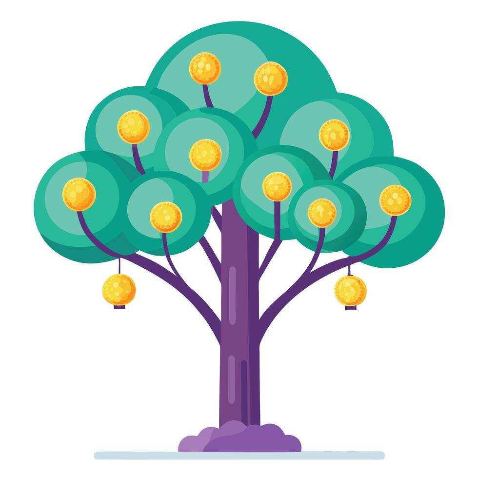 Electric Tree design featuring a neon light bulb canopy vector
