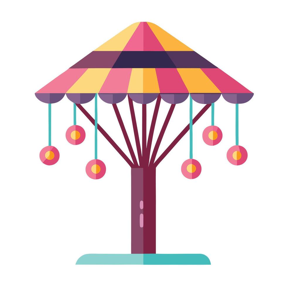 Vibrant Tree illustration with a neon light bulb canopy vector