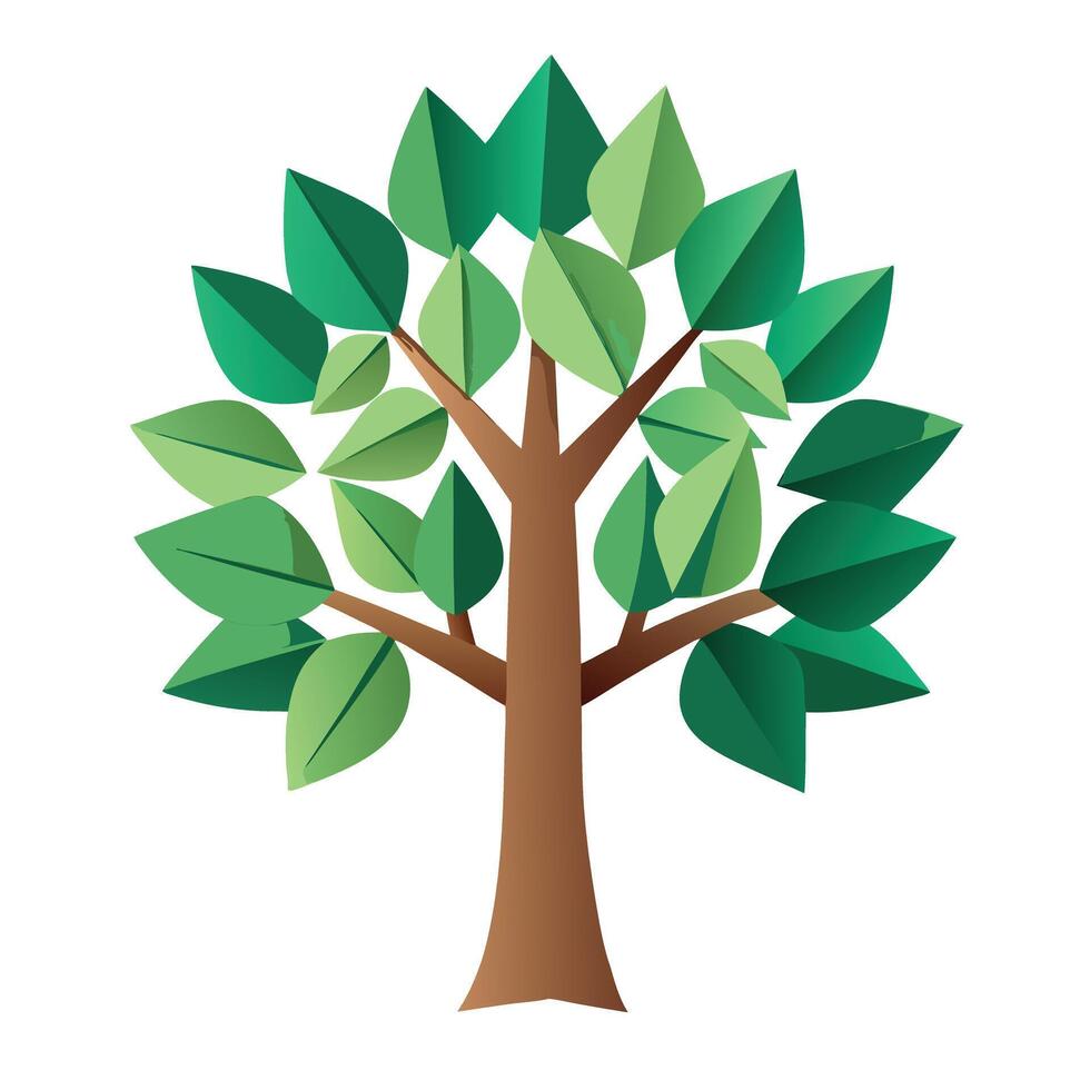 Cut-Out Leaf Tree A Creative Design vector