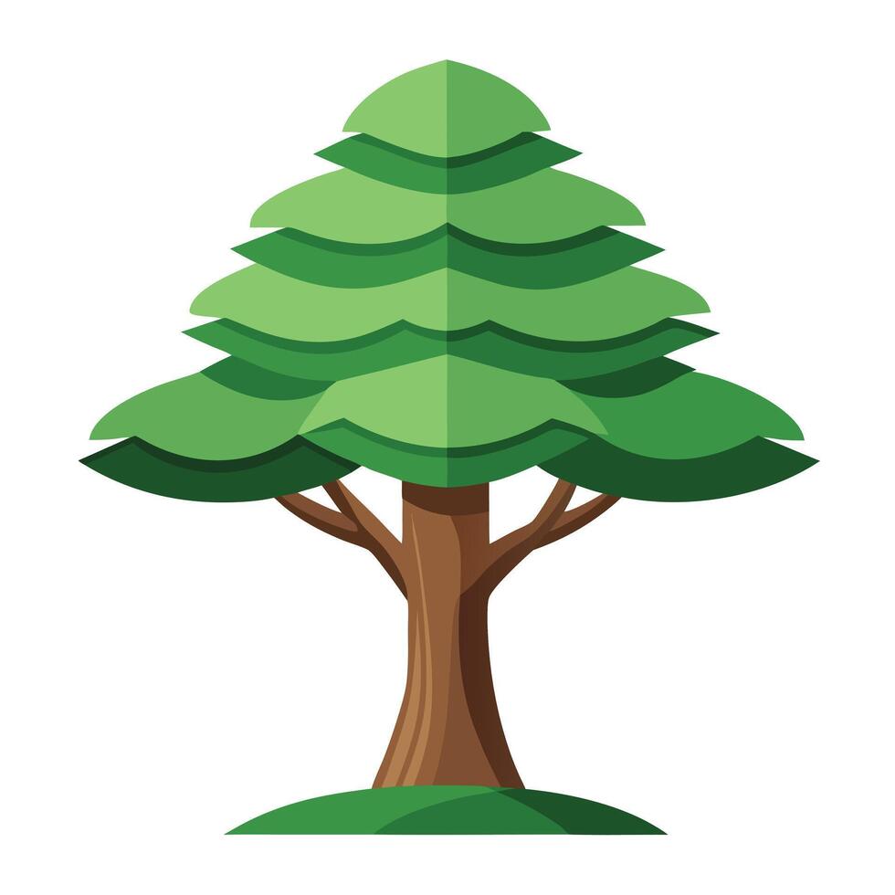 Cutout Effect Tree A Flat Generation vector