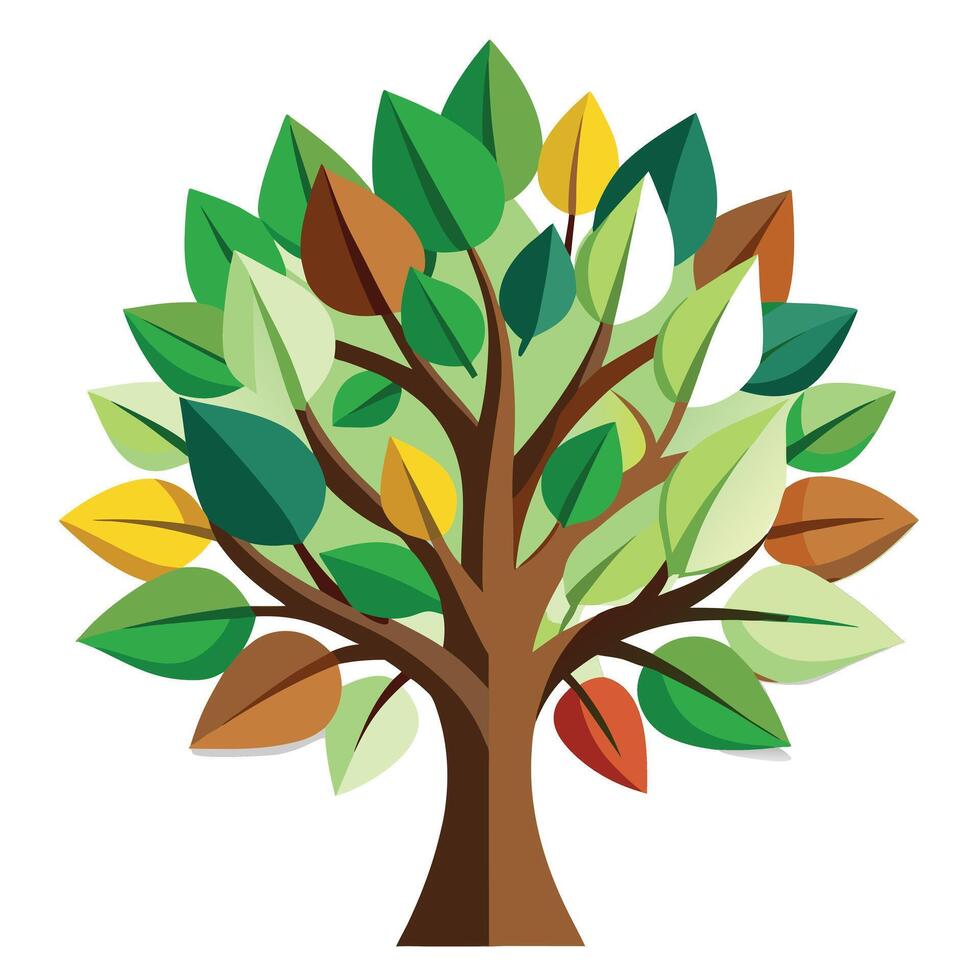 Cutout Leaf Tree A Flat Creation vector