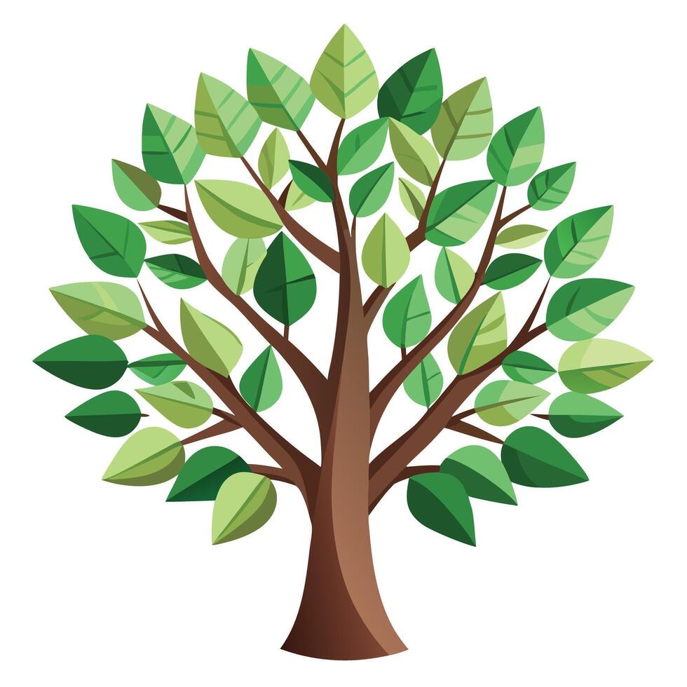 Artistic Leaf Tree Cutout Style Generation vector